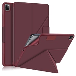 iPad Pro 12.9 (2018/2020/2021) - Origami Läder Fodral - Vinröd Vin, röd