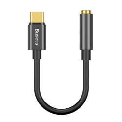 BASEUS USB-C till 3.5mm AUX Adapter, DAC - Svart Black Svart