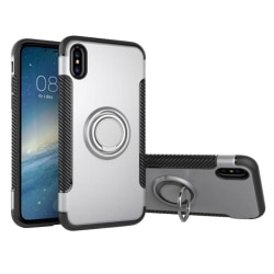 iPhone Xs Max - Armour Ring Skal - Silver Silver Silver