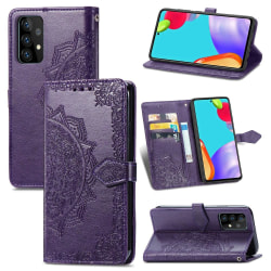 Samsung Galaxy A52 / A52s / A52s - Mandala Läder Fodral - Lila Purple Lila