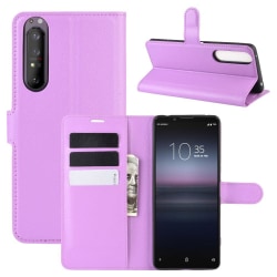 Sony Xperia 1 II - Litchi Plånboksfodral - Lila Purple Lila