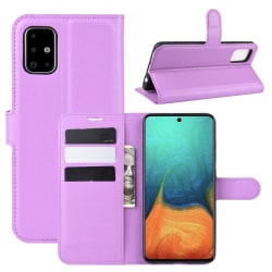 Samsung Galaxy A71 - Litchi Plånboksfodral - Lila Purple Lila