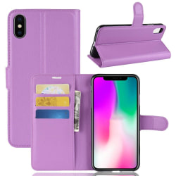 iPhone XR - Litchi Plånboksfodral - Lila Purple Lila