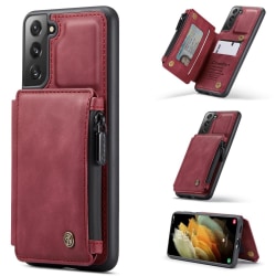 Samsung Galaxy S21 Plus - CASEME Skal med Plånboksfunktion - Röd Red Röd