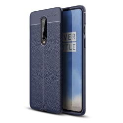 OnePlus 8 - Litchi Textur Skal - Blå Blå