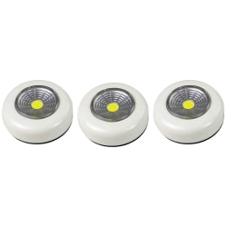 3-pack Batteridriven belysning LED spotlight vit + 9st batterier Vit