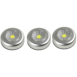 LED pushlight spotlight 3-pack grafitgrå +9 batterier Grafitgrå