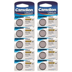 CR2025 10-pack Knappcell Camelion  , 3V Litium Batteri Silver