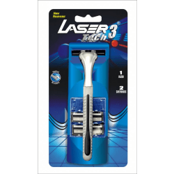 Laser Tech3 rakhyvel + 2 rakblad,  3-bladig rakhyvel för män