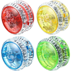 4 delar LED-ljus nybörjarsnöre trickboll för barn Underhållande responsiv boll i plast för nybörjarfestfavoriter (Random Colo