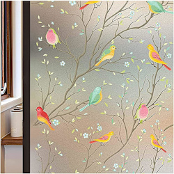 Fönsterfilm av målat glas Sekretess: Frostad fönsterfilm för glasfönster Anti UV-statisk matfilm Icke-vidhäftande fågelmönsterfilm