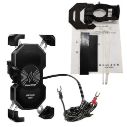 Motorcykel Qc3.0 USB 15w trådlös laddarfäste Motorcykelstyre Telefonhållare(bejoey)