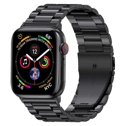 Kompatibel med Apple Watch band 42/44/45 mm, band i rostfritt stål, Apple Watch Series 7/6/5/4/3/2, 38 mm 40 mm 41 mm svart
