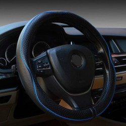 (Blå) Läder Universal Car Rat-Wheel Cover 38CM Bil-styling Sport Auto Rat Covers Anti-halk Biltillbehör Blue