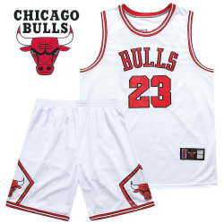 Bulls nr 23 Michael Jordan Basketball Gods White Jersey Dräkt S