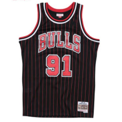 Nba Bulls nr 91 Dennis Rodman Black Sports Basketball Jersey M