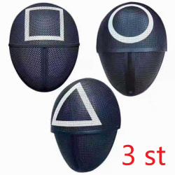 Squid Game Masks Mix | Triangle+Rund+Fyrkant 3pcs-Julklappa Rund+Triangle+Fyrkant