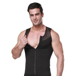 Body Shaper bröstkompressionsväst, Shapewear för män - Svart Black XXL