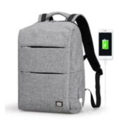 Smart Ryggsäck med USB-port och stöldskydd - Grå grå