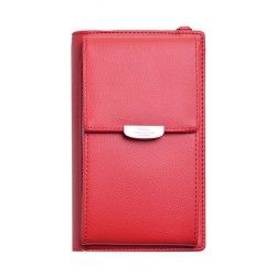 Modern multifunktionell axelremsväska för mobil, plånbok mm - Rö Röd