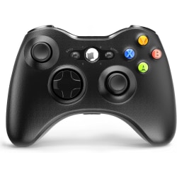 Trådlös handkontroll för Xbox 360, 2,4 GHz Gamepad Joystick Trådlös handkontroll Kompatibel med Xbox 360 och PC Windows 7,8,10,11 med mottagare (svart)