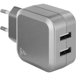 Smartline USB oplader med flere stik Sølv grå