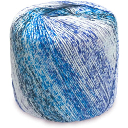 Bollar av bomull stickat virkgarn - blå, tjock multicolor co