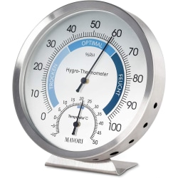 Inomhus Analog Hygrometer Termometer - Rostfritt stål Rum Hygro
