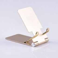 Vikbart minimalistiskt aluminiumställ till mobilen Guld