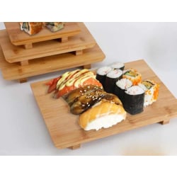 Sushi serveringsfat Rektangulärt i trä  japansk 27x18cm