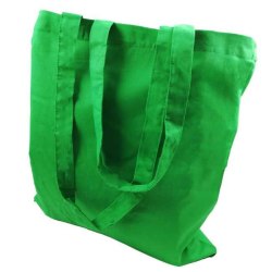 Bomullspåse med två långa handtag 3 eller 5-pack - Grön 3-pack