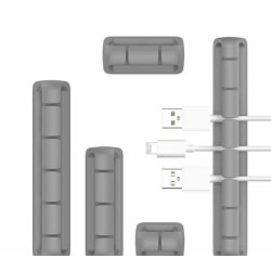 Kabelhållare silikon Självhäftande för kablar Multi set 5-pack Grå