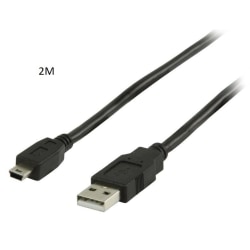 USB 2.0 Kabel A-Hane - Mini B-Hane 2m 2 meter