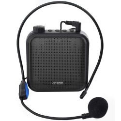 Röstförstärkare, uppladdningsbart Pa-system med trådbunden mikrofon för lärare, reseguide och mer (svart)