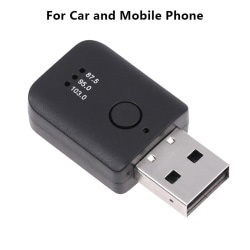 Bluetooth 5.1 Mini Receiver Trådlös USB FM-sändare för bil