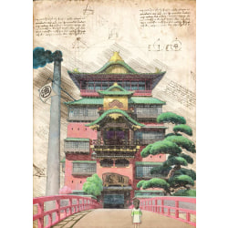 A3 Print - Myazaki - Ghibli 12 Spirited Away Castle Multicolor