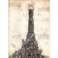 A3 Print - Barad Dur - The dark tower of Sauron multifärg