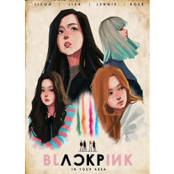 A3 Print - K Pop - Musta Pinkki 3 Multicolor