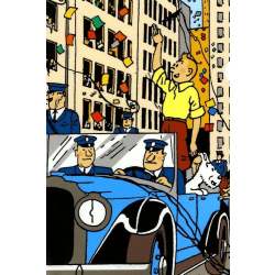 Tintin - Plastficka A4 - Tintin firar multifärg