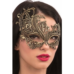 Ansiktsmask - Mask in gold Fabric Macrame multifärg