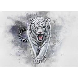A3 Print - White Tiger - White Tiger Multicolor