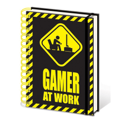 Anteckningsbok - Gamer At Work (Caution Sign) multifärg
