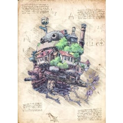 A3 Print - Myazaki - Ghibli 7 Howls moving castle multifärg
