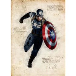 A3 print - Captain America Multicolor