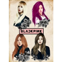 A3 Print - K Pop - Musta Pinkki 2 Multicolor