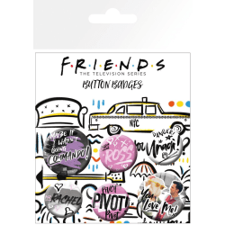 Knappsats - Badge Pack - Friends - Doodle multifärg