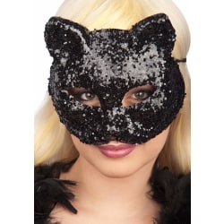 Ansiktsmask - Black cat glitter  mask multifärg