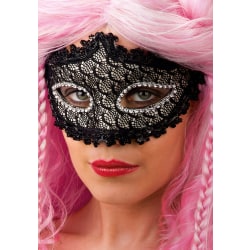 Ansiktsmask - Black mask with lace and strass multifärg