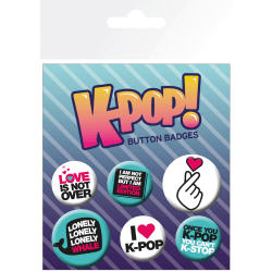 Knappsats - Badge Pack - K-POP  Quotes multifärg