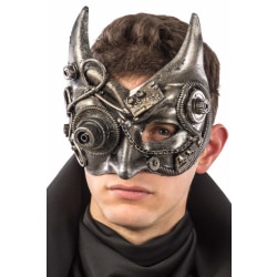 Ansiktsmask - Steampunk silver devil mask multifärg